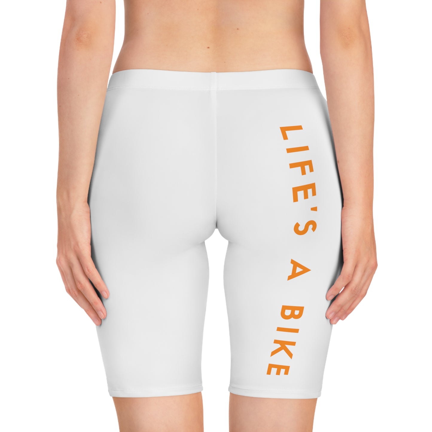 Women's Bike Shorts - White / Orange LAB