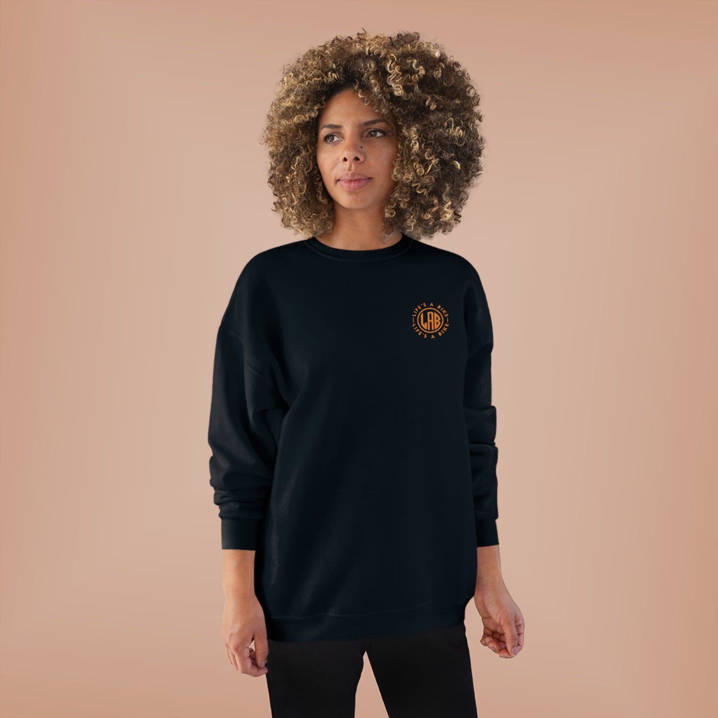 LAB Unisex EcoSmart® Crewneck Sweatshirt - Black Orange