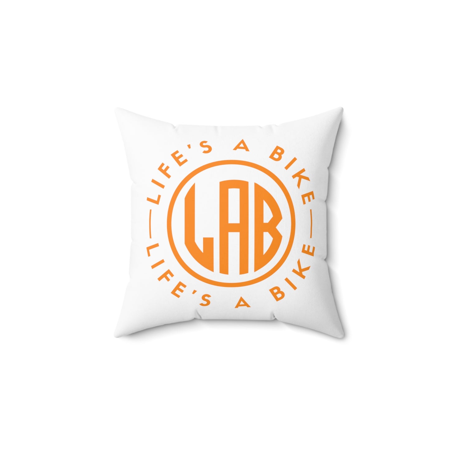 Square Pillow - Polyester - White / Orange