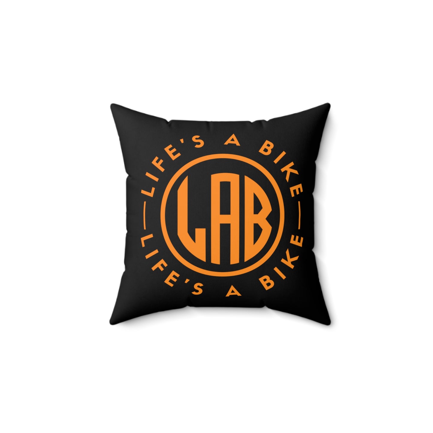 Square Pillow - Polyester - Black / Orange