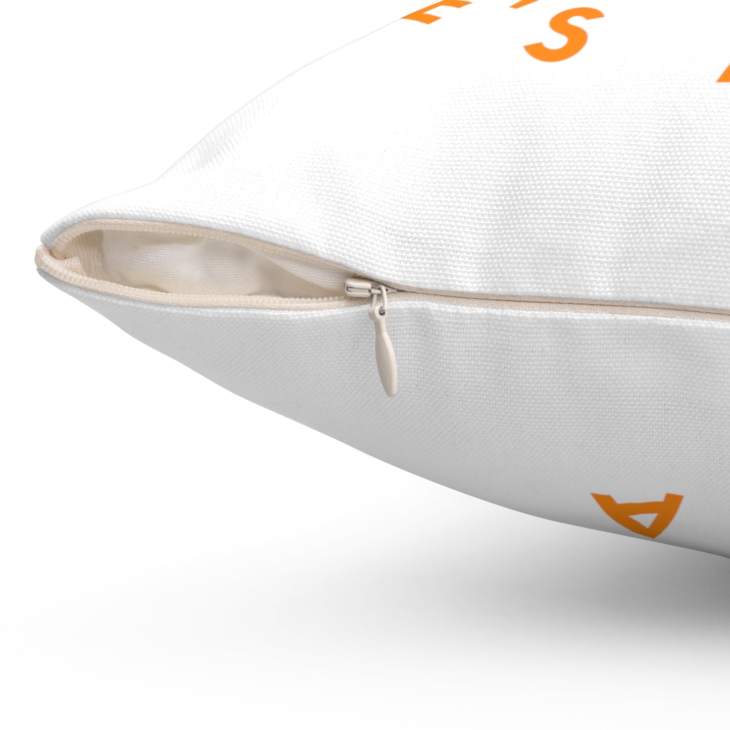 Square Pillow - Polyester - White / Orange