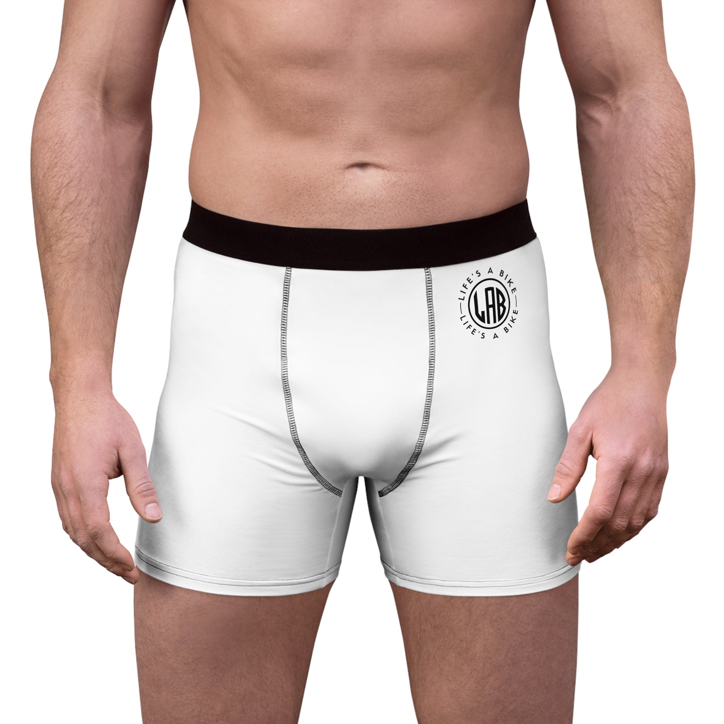 Men's Boxer Briefs - White / Black LAB