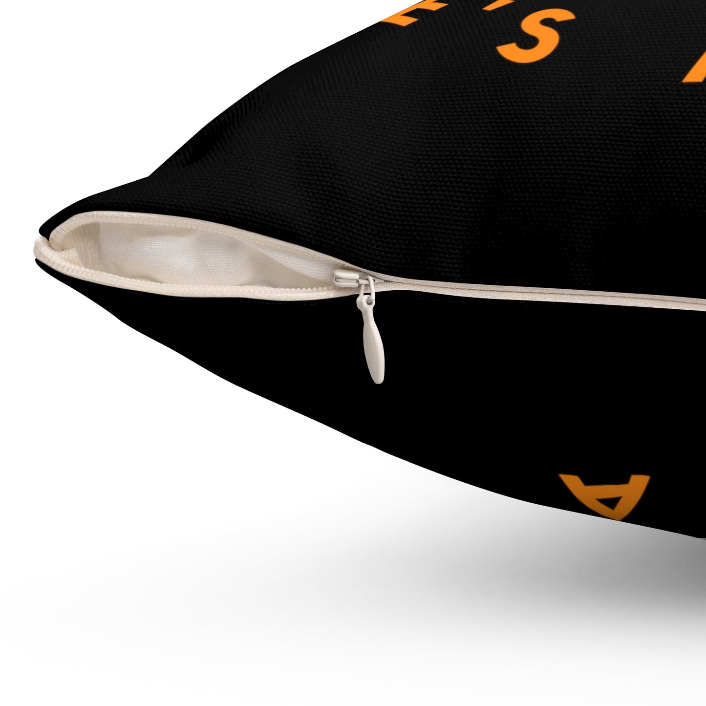 Square Pillow - Polyester - Black / Orange