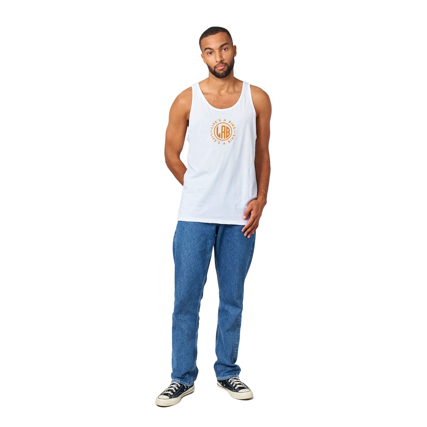 Premium Unisex Tank Top - Orange Logo