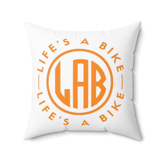 Square Pillow - Polyester - White / Orange