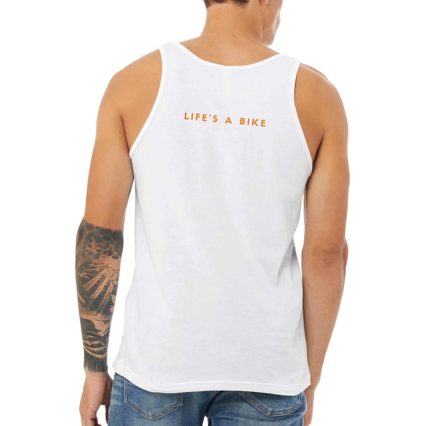 Premium Unisex Tank Top - Orange Logo