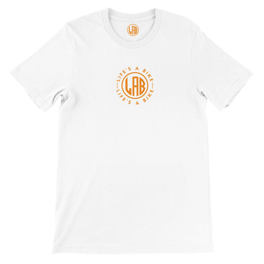 Athletic Crewneck T-shirt - Orange logo (Premium Unisex)