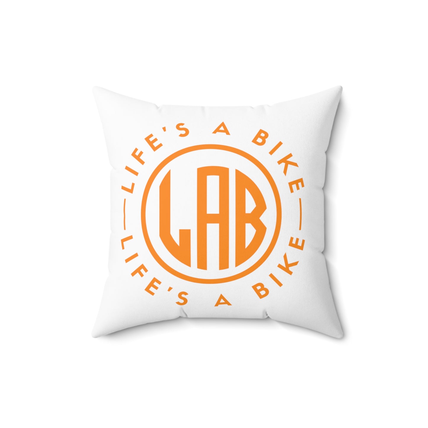 Square Pillow - Polyester - White / Orange