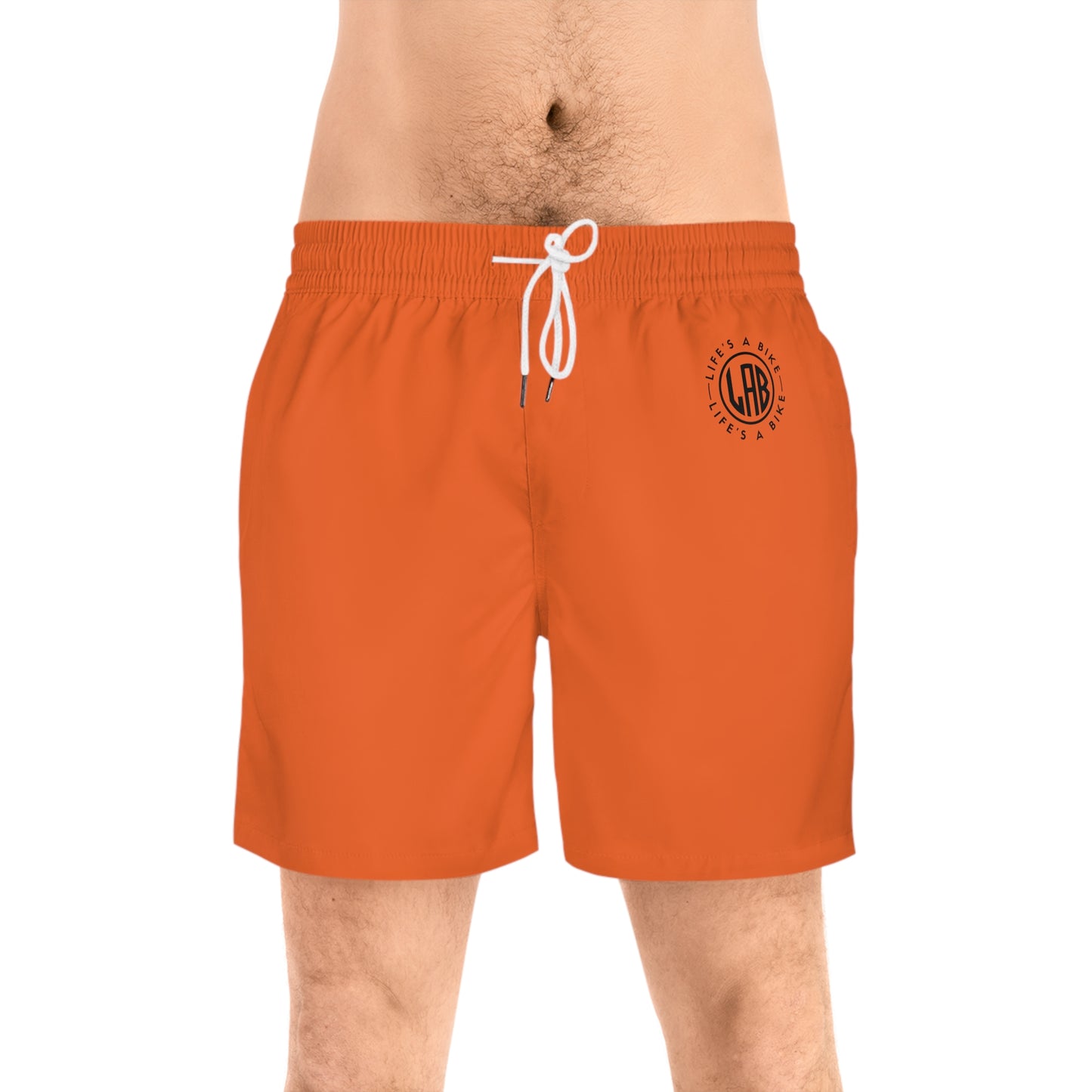 Men's Mid-Length Swim Shorts - ORANGE