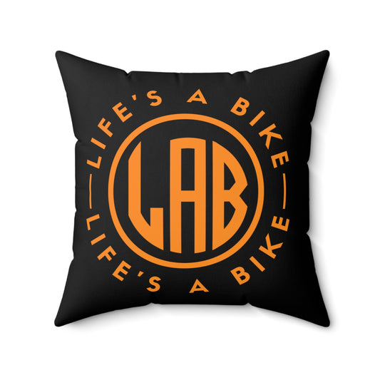 Square Pillow - Polyester - Black / Orange