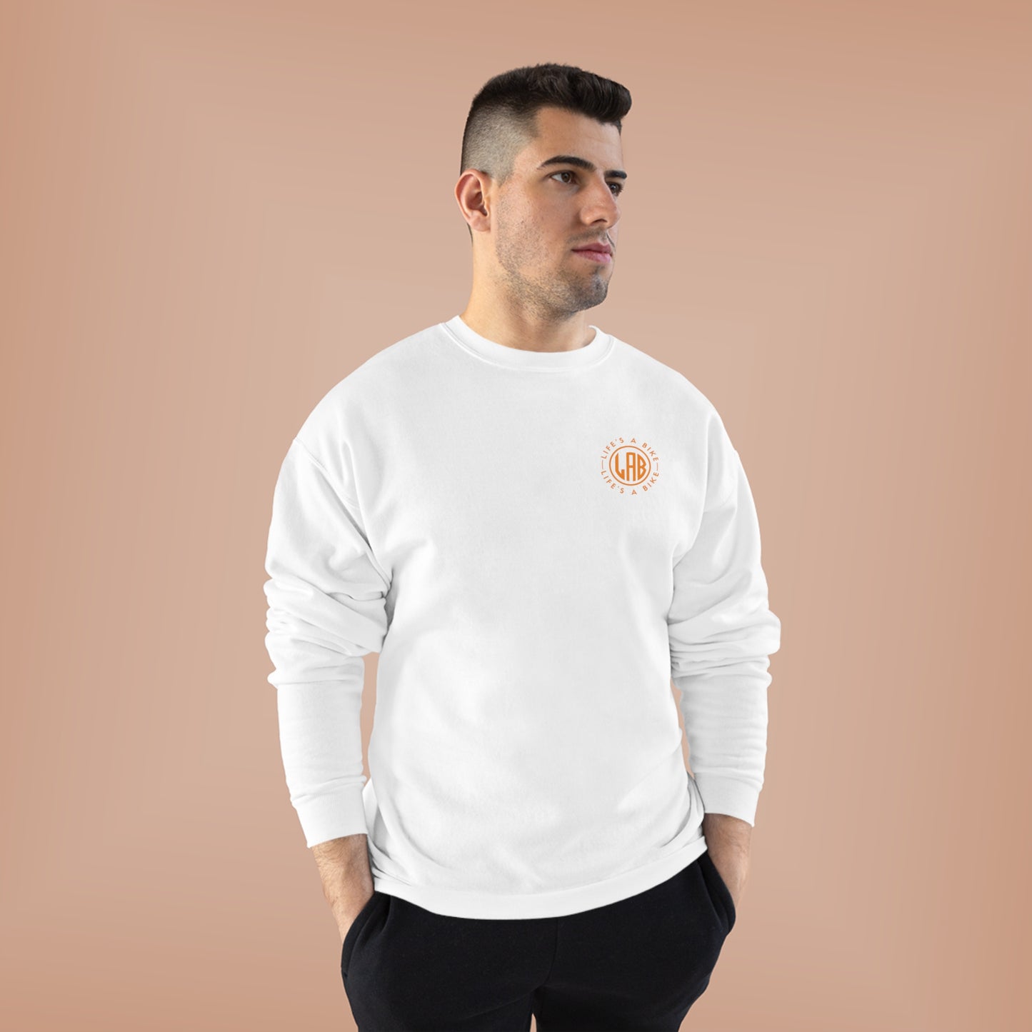 LAB Unisex EcoSmart® Crewneck Sweatshirt - Black Orange