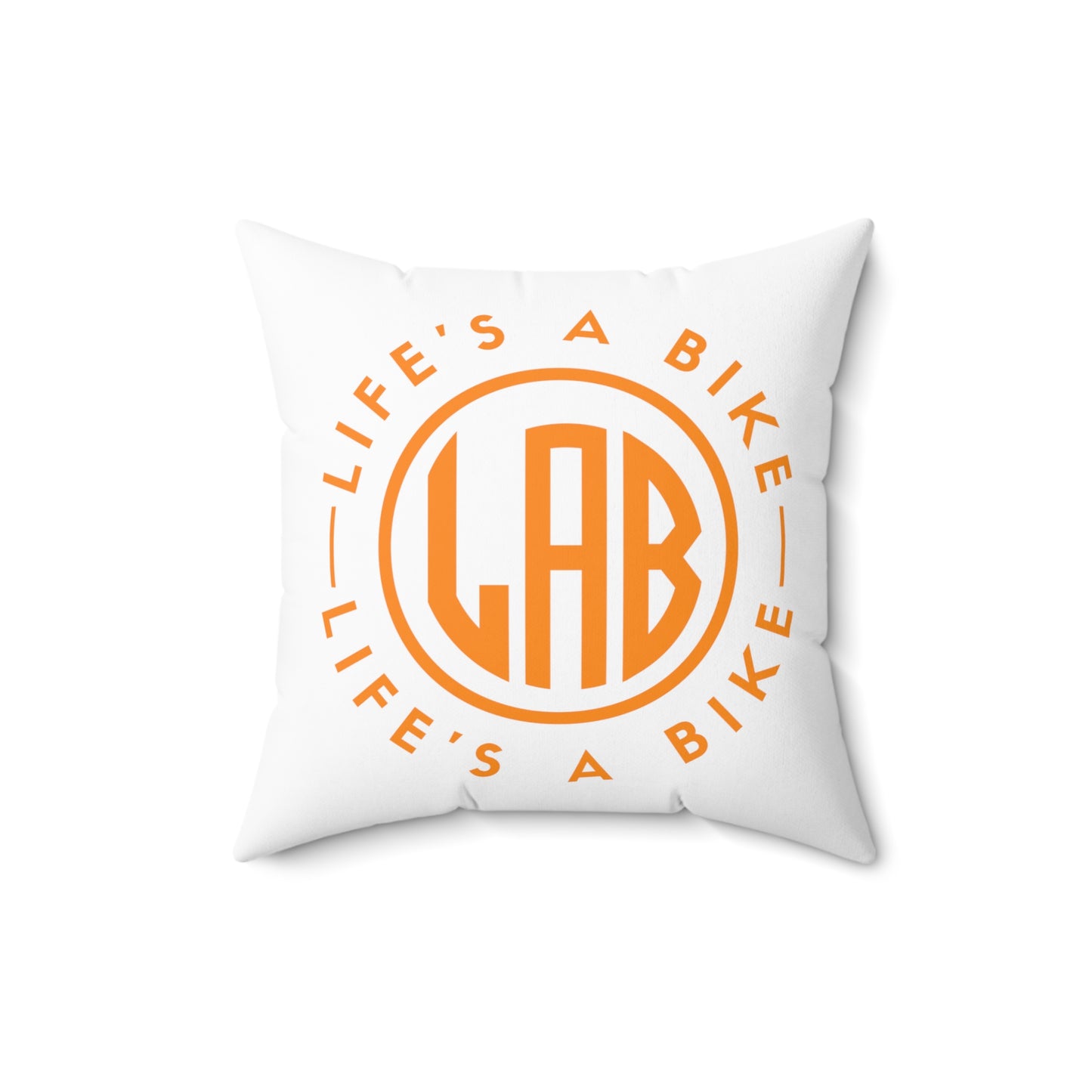 Square Pillow - Polyester - White / Orange